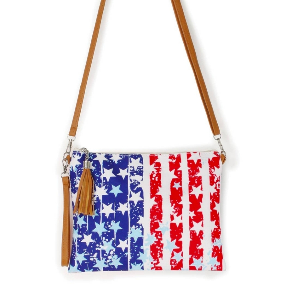 American Flag Clutch Crossbody Bag